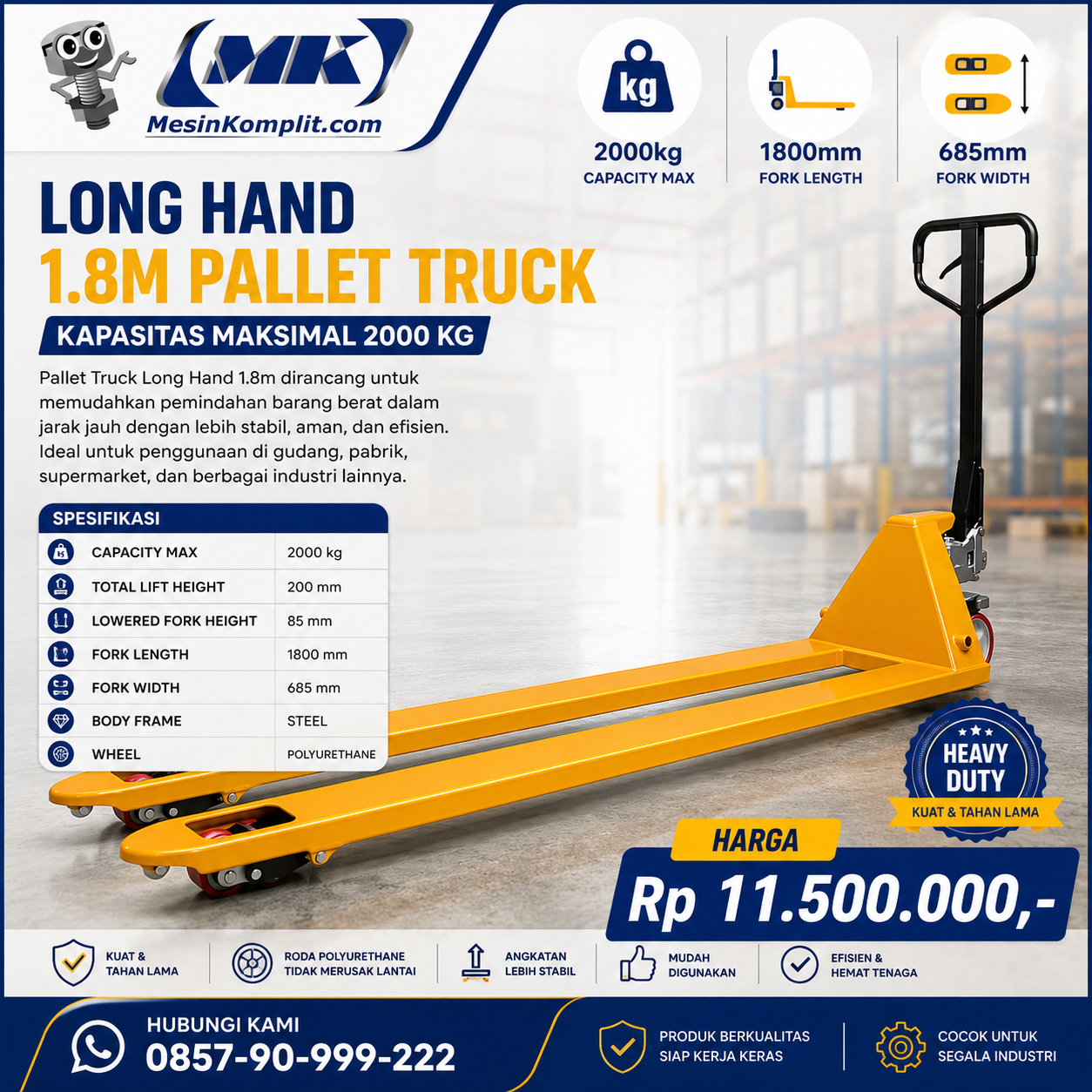 Hand Pallet Garpu 1.8m (T...